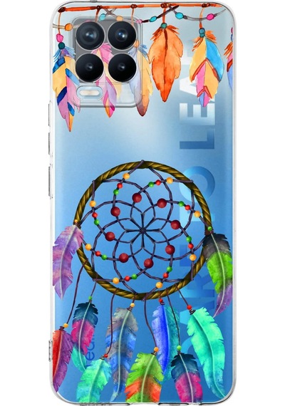 Realme 8 Pro İle Uyumlu 1mm Slim Fit Nazar Boncuğu 6 Baskılı Şeffaf Kılıf Şeffaf
