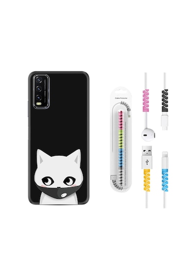 Vivo Y20S Kılıf Kablo Koruyuculu Pandemi Cat 1729