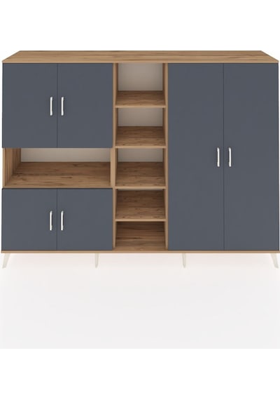 Hyperion Dolap 13 Raflı 6 Kapaklı 220x44x163 Çam-antrasit/çam Çam-antrasit/çam Hyperion Dolap 13 Raflı 6 Kapaklı 220x44x163 Çam-antrasit/çam Çam-antrasit/çam