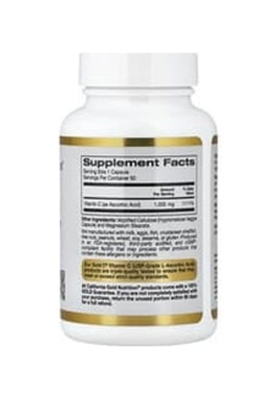 California Gold Nutrition, Gold C , Usp-grade Vitamin C, 1,000 Mg, 60 Veggie Capsules