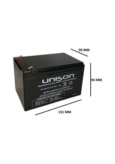 Çocuk Oyuncak Araba Aküsü Unison (Pili Bataryası) 12 Volt(V) 12 A