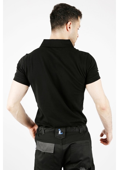 Uniprom Polo Yaka %100 Pamuk T Shirt Erkek Siyah Koyu Siyah