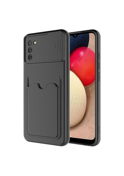 Samsung Uyumlu Galaxy A02s Kılıf Zore Kartix Kapak Siyah