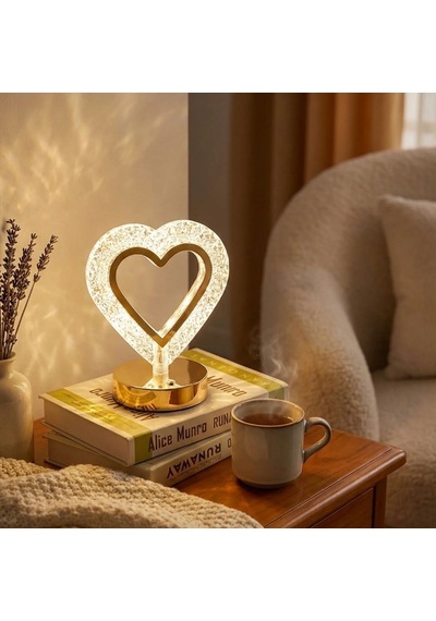 Şeklinde Kristal Led Masa Lambası Dokunmatik, 3 Renk Işık Modlu, Şarjlı Mini Dekoratif Gece Lambası Beyaz