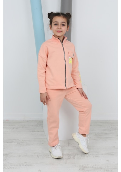 Toontoy Kids Toontoy Kız Çocuk Baskılı Eşofman Takımı Somon Toontoy Kids Toontoy Kız Çocuk Baskılı Eşofman Takımı Somon