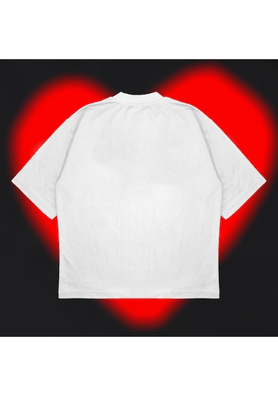 Tarzsokak Comme Des Garçons Oversize Unisex Pamuklu Nefes Alan Kalın Kumaşlı Beyaz