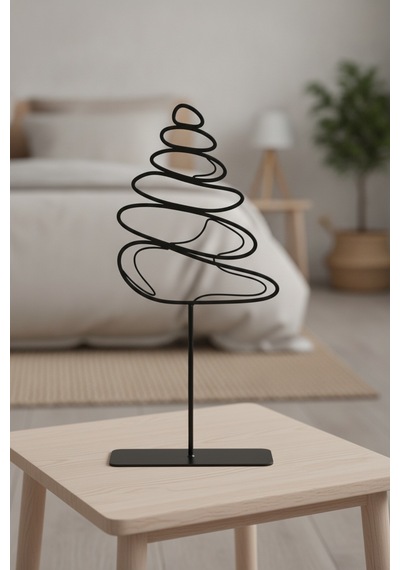 Zen Denge Taşları Tasarım Tek Çizgi Sanatsal Tasarım Metal Dekoratif Masaüstü Biblo