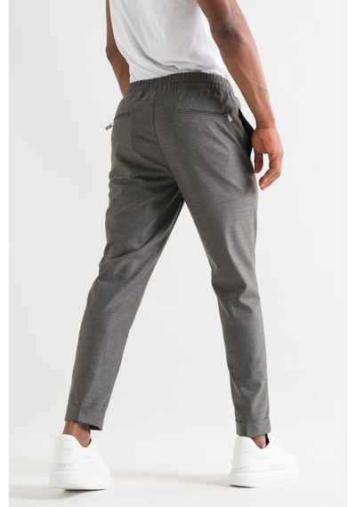 Slimfit Kapamasız Çizgili Beli Lastikli İplikli Duble Ve Dar Paça Erkek Jogger Pantolon 001