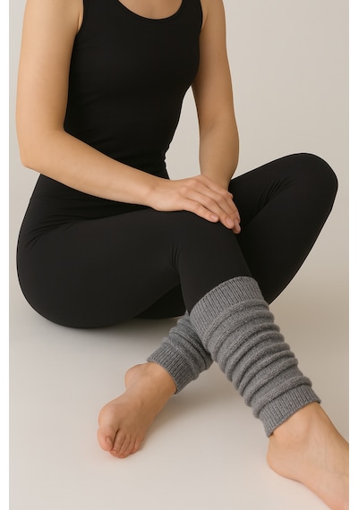 Ozzy Socks Aerobik Tozluk Akrilik Triko Örgü Leg Warmer Ayak Isıtıcı Gri Gri