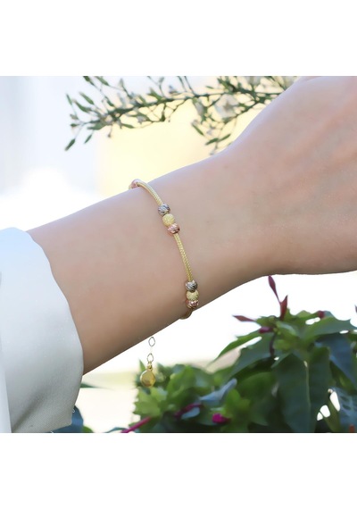 Toplu Gold Kaplama Gümüş Dorika Bileklik Gümüş