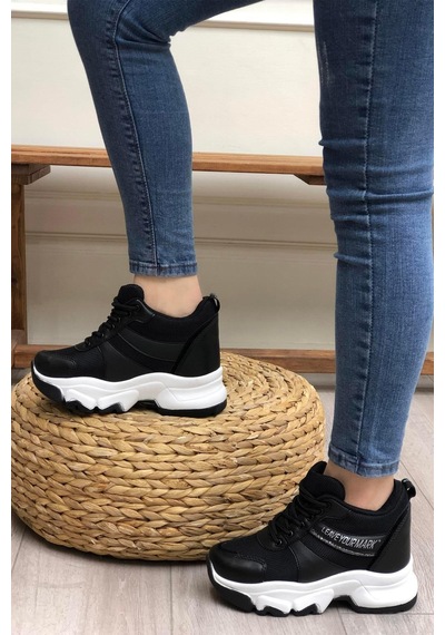 Flet 209 Siyah-beyaz Kadın Spor Sneaker Siyah