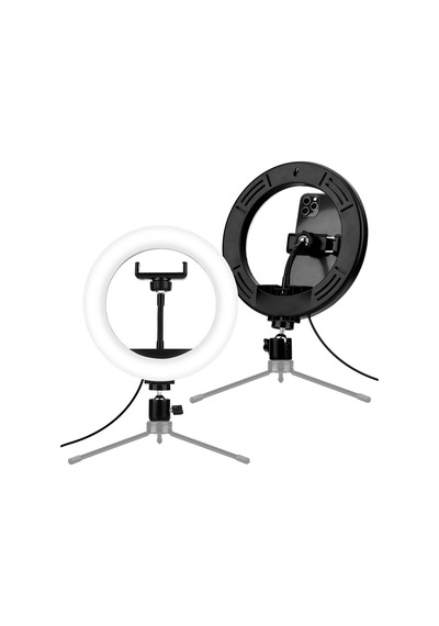 Ring Light Youtuber Tictok Makyaj Işıklı Telefon Tutucu 20cm + 2.2m Tripod M20 Siyah