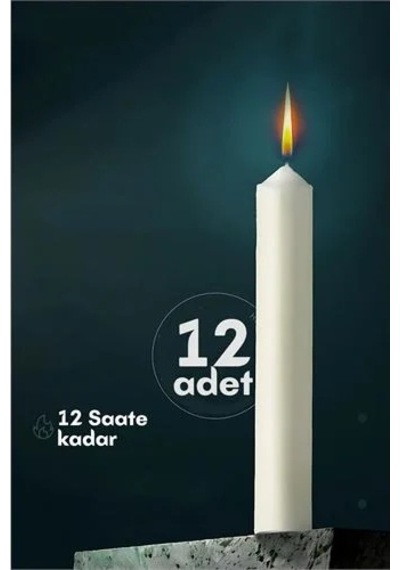 Klasik Mum 12 Adet - Kokusuz Mum 721864 Çok Renkli