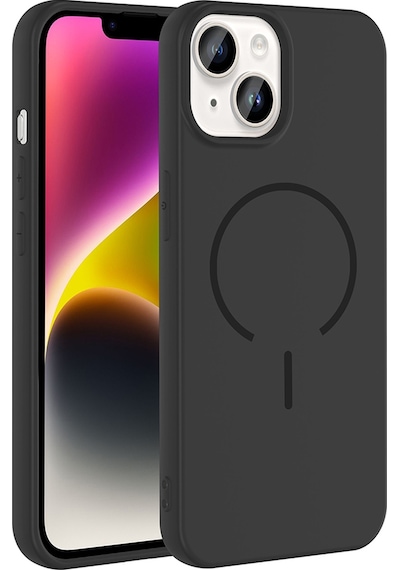 Apple Uyumlu iPhone 13 Kılıf M-safe Şarj Özellikli Mkst Meta Kapak - Siyah Siyah