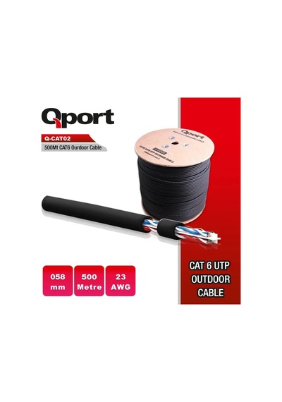 Q-cato2 Cat6 23 Awg Utp 500m Outdoor Kablo