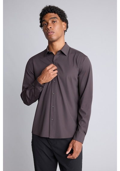 Defacto Slim Fit Klasik Yaka Uzun Kollu Gömlek H8154ax26aubn337 Kahve-bn337