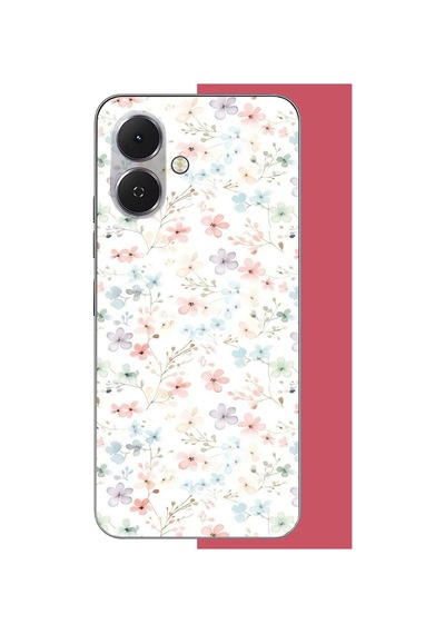 Tecno Spark Go 2 Uyumlu Lila Mavi Pattern Baskılı Silikon Kılıf Renkli