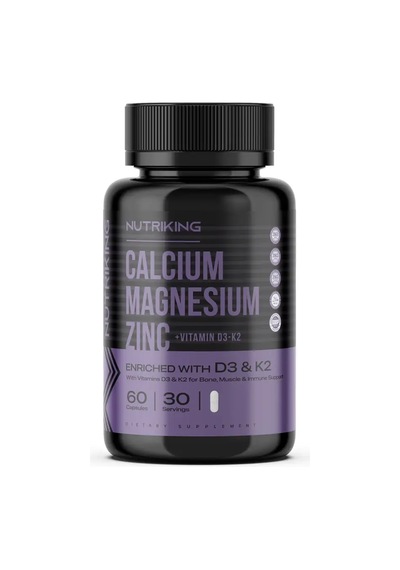 Nutriking Calcium Magnesium Zinc + Vitamin D3 & K2 60 Kapsül Yapısal Denge & Zindelik Desteği