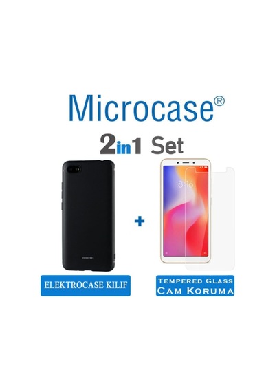Microcase Xiaomi Redmi 6A Elektrocase Serisi Silikon Kilif + Cam 293002669 - Seçenek / Cam Koruma-Tempered Glass Istemiyorum