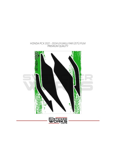 Honda Pcx Far Filmi Sticker Şeffaf Folyo 2021 - 2024 Kalın Model Siyah