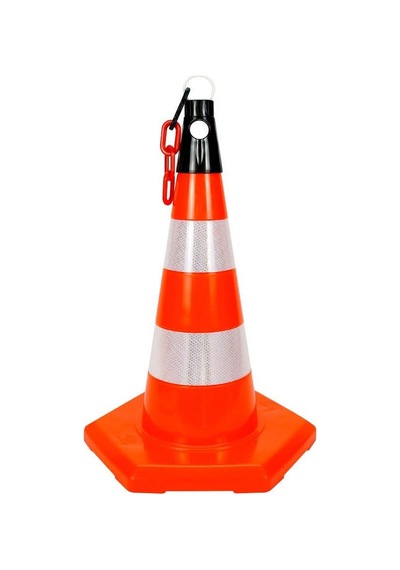 5 Adet Pvc Trafik Konisi 50 Cm Reflektifli 6 Kenar Trafik Dubası Seti-3550