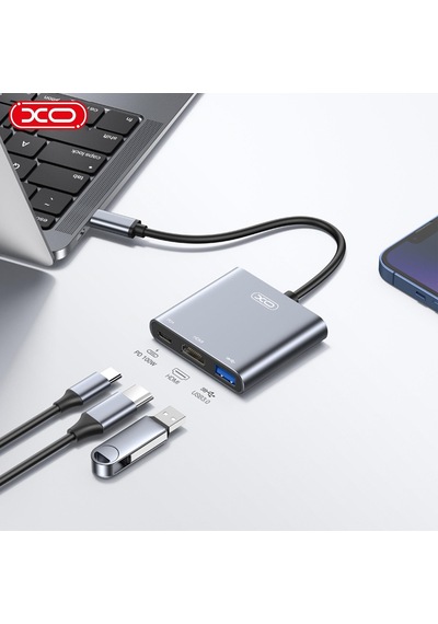 Hub011 Type-c 3 İn 1 Çoklayıcı Usb 3.0 Pd 100w Şarj 4k Hdmı Görüntü Aktarım Docking Station