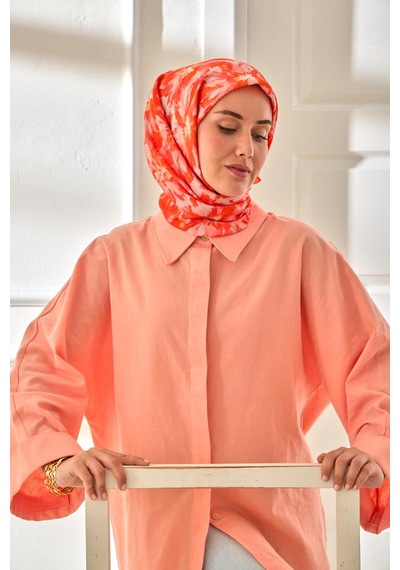 Silk Home Velora Eşarp 161001-38 Turuncu, Pudra, Somon, Pembe