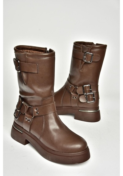 Fox Shoes T996333009 Kahverengi Kalın Tabanlı Kadın Bot Kahverengi