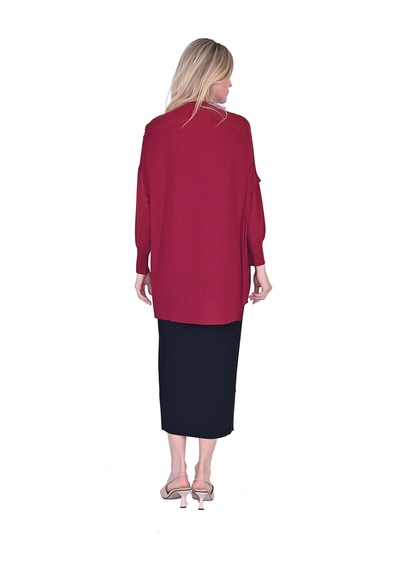 Invee İnvee Körüklü Triko Tunik Bordo 6250