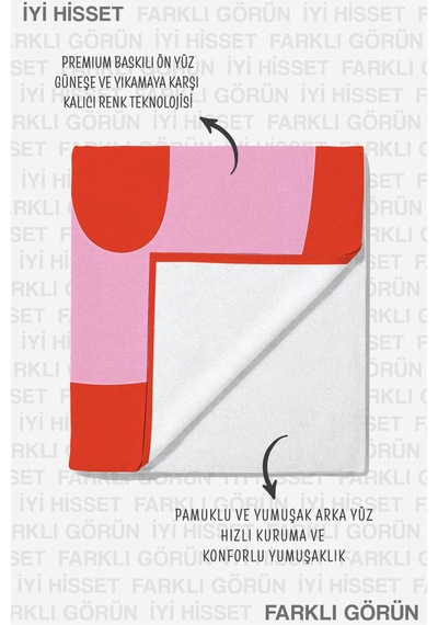 Love Yazılı Modern Plaj Havlusu - Tipografik Kırmızı Pembe Hızlı Kuruyan Havuz Deniz Banyo Havlusu Mat Lavanta