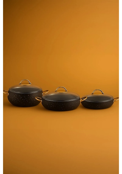 Yunusoğlu Home Granit 6 Parça Tencere Seti 2.5 L X 4.5 L X 6.5 L
