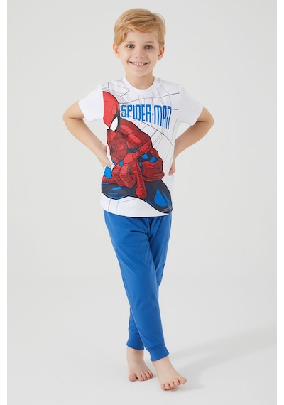Spider Man D4757-3 Çocuk  Beyaz Pijama