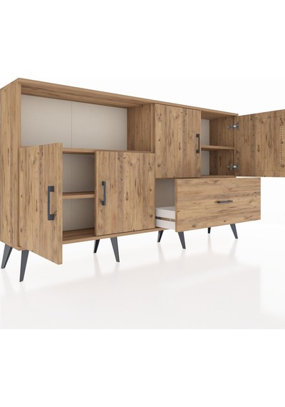 Arges Konsol 4 Raflı Tek Çekmeceli 4 Kapaklı 176x30x99 Çam-çam Çam-çam Arges Konsol 4 Raflı Tek Çekmeceli 4 Kapaklı 176x30x99 Çam-çam Çam-çam