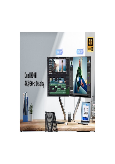 Lemorele Hd42 3'ü 1 Arada Type-c To Çift Hdmı 4k 60hz Görüntü Aktarıcı Ve 100w Pd Hızlı Şarj Hub - Dual Monitör Çoklayıcı Dönüştürücü Adaptör Windows Ve Mac Lemorele Hd42 3'ü 1 Arada Type-c To Çift Hdmı 4k 60hz Görüntü Aktarıcı Ve 100w Pd Hızlı Şarj Hub - Dual Monitör Çoklayıcı Dönüştürücü Adaptör Windows Ve Mac
