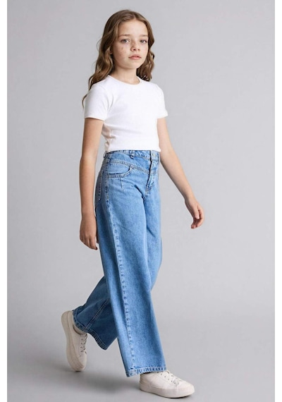 Defacto Wıde Leg Jean Pantolon Kız Çocuk H0683a826smnm28 Mavi-nm28