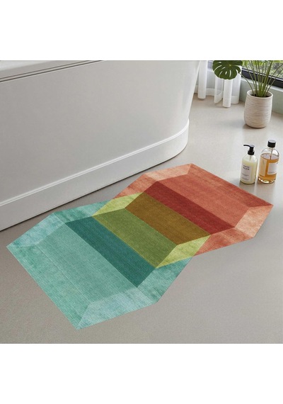 Tr 2'li Set Banyo Paspası, Yumuşak Banyo Halısı, Kaymaz Dot Tabanlı, Su Emici, Makinede Yıkanabilir - 50x60-60x100 Genel