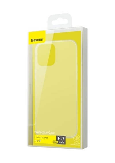 Baseus Frosted Glass Apple iPhone Uyumlu iPhone 12 Pro Max 6.7inch Shockproof Koruyucu Kılıf- 5775 Mavi