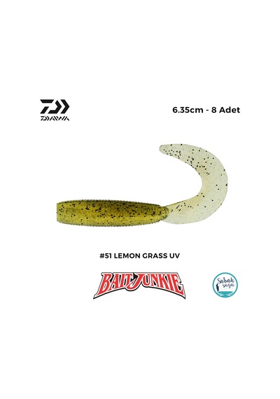 Daiwa Bait Junkie Grub 6.35cm 51 Lemon Grass Uv 8 Adet