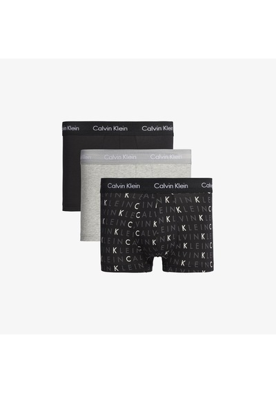 Calvin Klein 3'lü Trunk Erkek Siyah/gri Boxer Düz 0000u2664g Siyah
