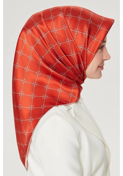 Armine İpek Eşarp Nostalji - 8555-18 Kiremit Twill Kiremit