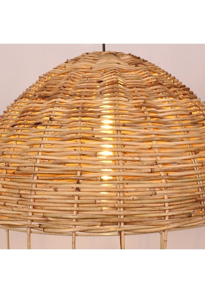 Japandi Bambu & Rattan Handmade Salon Yatak Odası Antre, Mutfak Dekoratif Sarkıt Avize, Aydınlatma - 9072231455592 Hasır