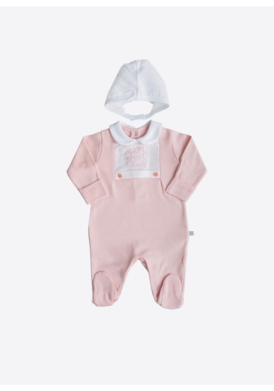 Kitikate Organik Sweet Home Şapkalı Tulum Pembe Pembe