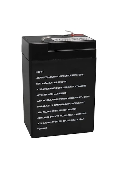 Orbus Eco Orb6-4 6 Volt 4 Amper Kuru Işıldak Aküsü 70x48x101 Mm