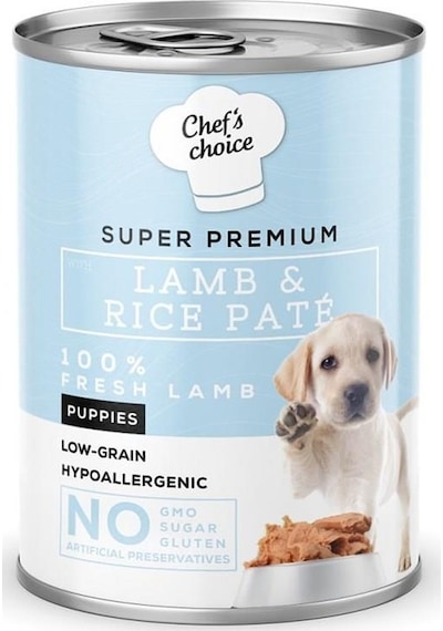 Chef's Choice Tahılsız Kuzulu Pirinçli Ezme Yavru Konserve Köpek Maması 400 G