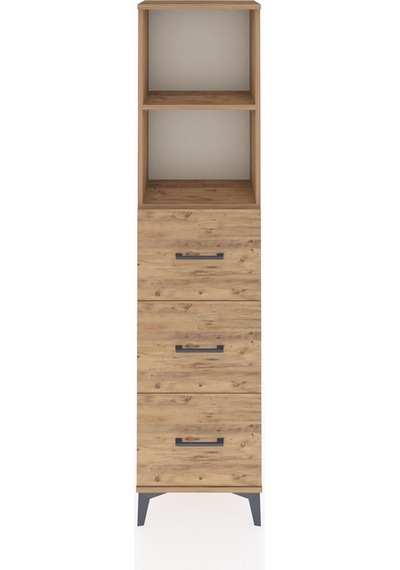 Arges Dolap 2 Raflı 3 Çekmeceli 44x30x182 Çam-çam Çam