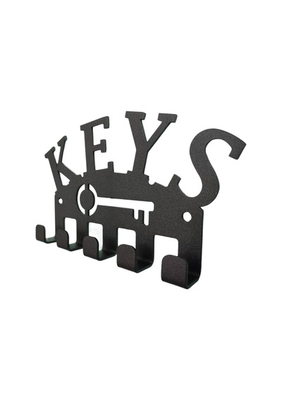 Aju Anahtar Askılığı Keys Yazılı Dekoratif Metal Tasarım Anahtarlık Paslanmaz Hediyelik Siyah Siyah