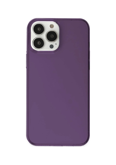 Newface - 569 - iPhone Uyumlu 14 Pro Max Kılıf Pc Sert Şeffaf Kapak - Csmo-tex - - Mor