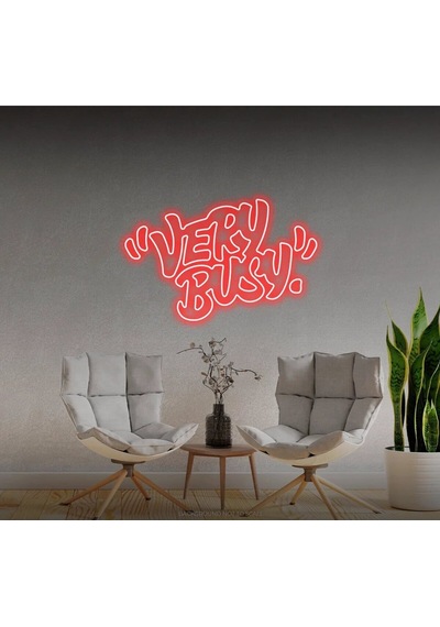"very Busy" Yazılı Neon Tabela Kırmızı