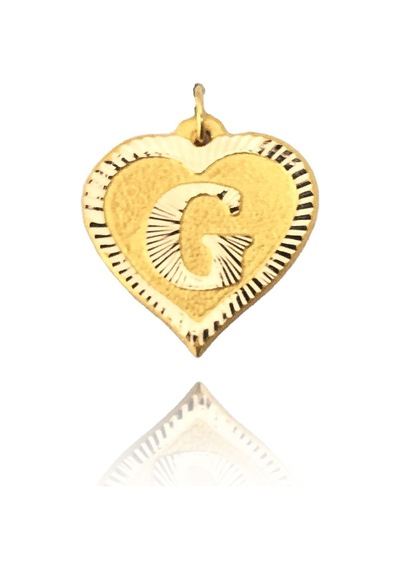 0.25 Gram 14 Ayar G Harfi Kalp Kolye Ucu