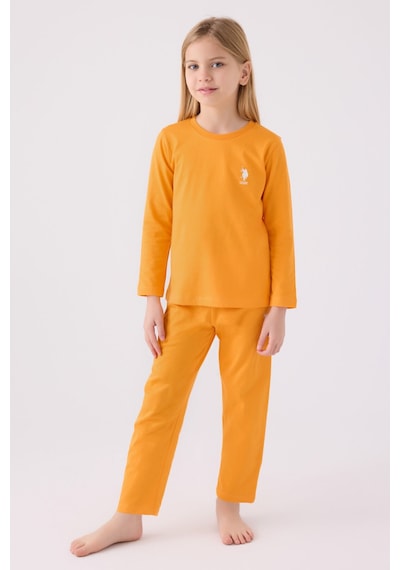 U.s. Polo Assn Kız Çocuk Turuncu Pijama Takımı Turuncu